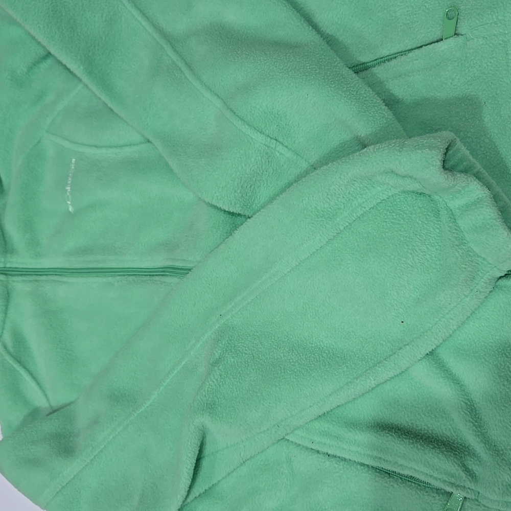 Columbia Light Green Fleece Full Zipper Jacket Womans Medium